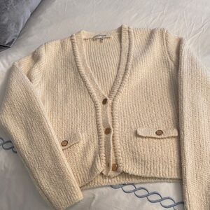 Frame Denim Cream Knit Cardigan - like new - size medium